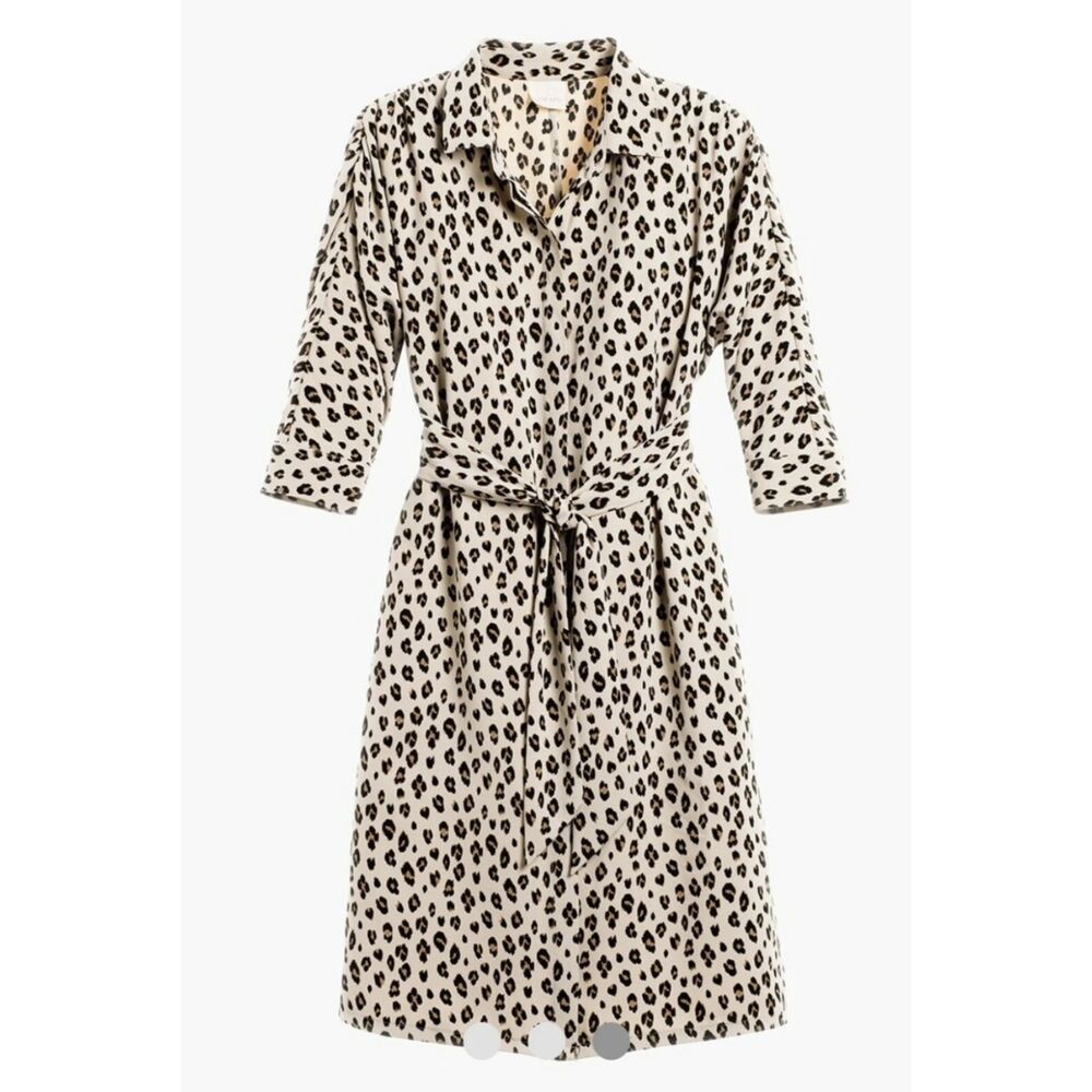 Chico's Wrap Dress Womens Size 0 Small Leopard Animal Print NWT Belted Career
